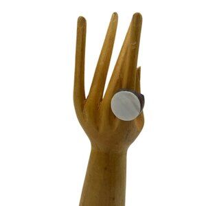 New Artisan Handmade Shell Wood Statement Ring Earthy Coastal Boho